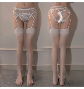 FEE ET MOI - Lace Strappy One-Piece Stockings (White)